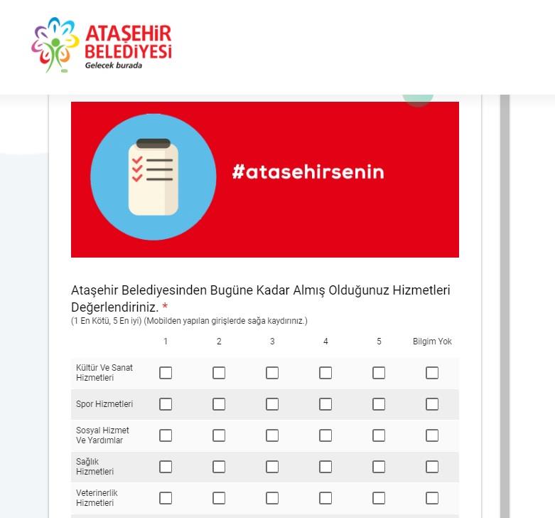 Ataşehir’in Geleceğini Sen Planla! ANKET 1